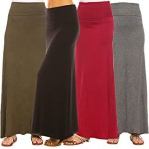Super Soft Isaac Liev Fold-Over Maxi Skirt NEW